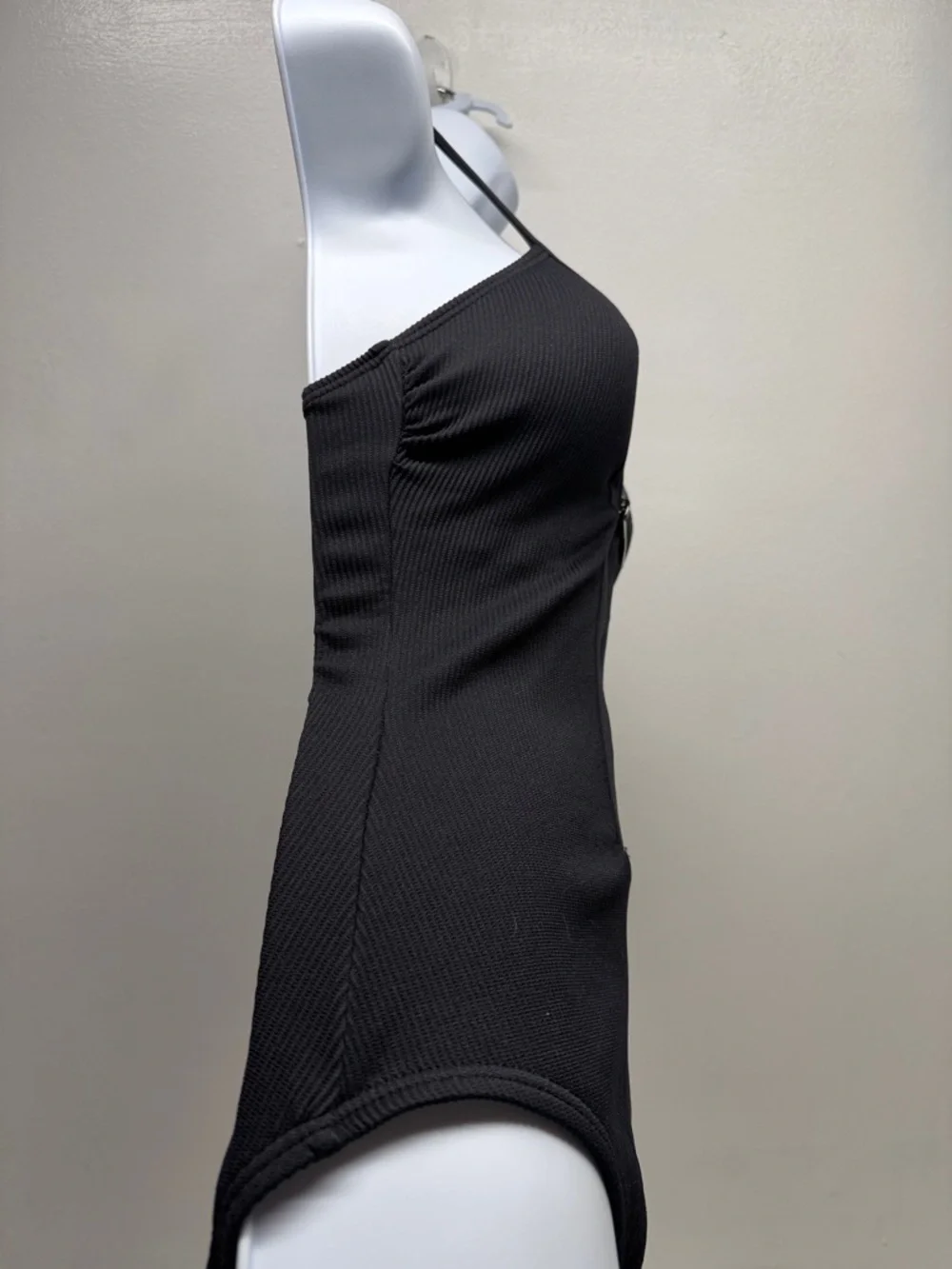 Kate Spade Marco Island Zip One Piece Ribbed Swimsuit Zip Up Textured Black XS